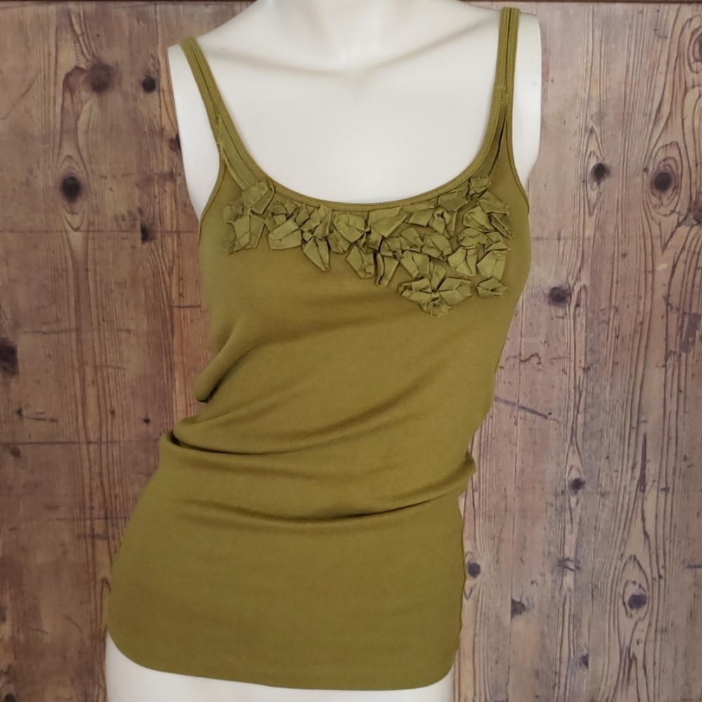 J.Crew NWOT olive cotton tank size small